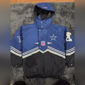 vintage 90s Logo Athletic Pro Line NFL Dallas Cowboys Puffer Jacket Kids 10/12